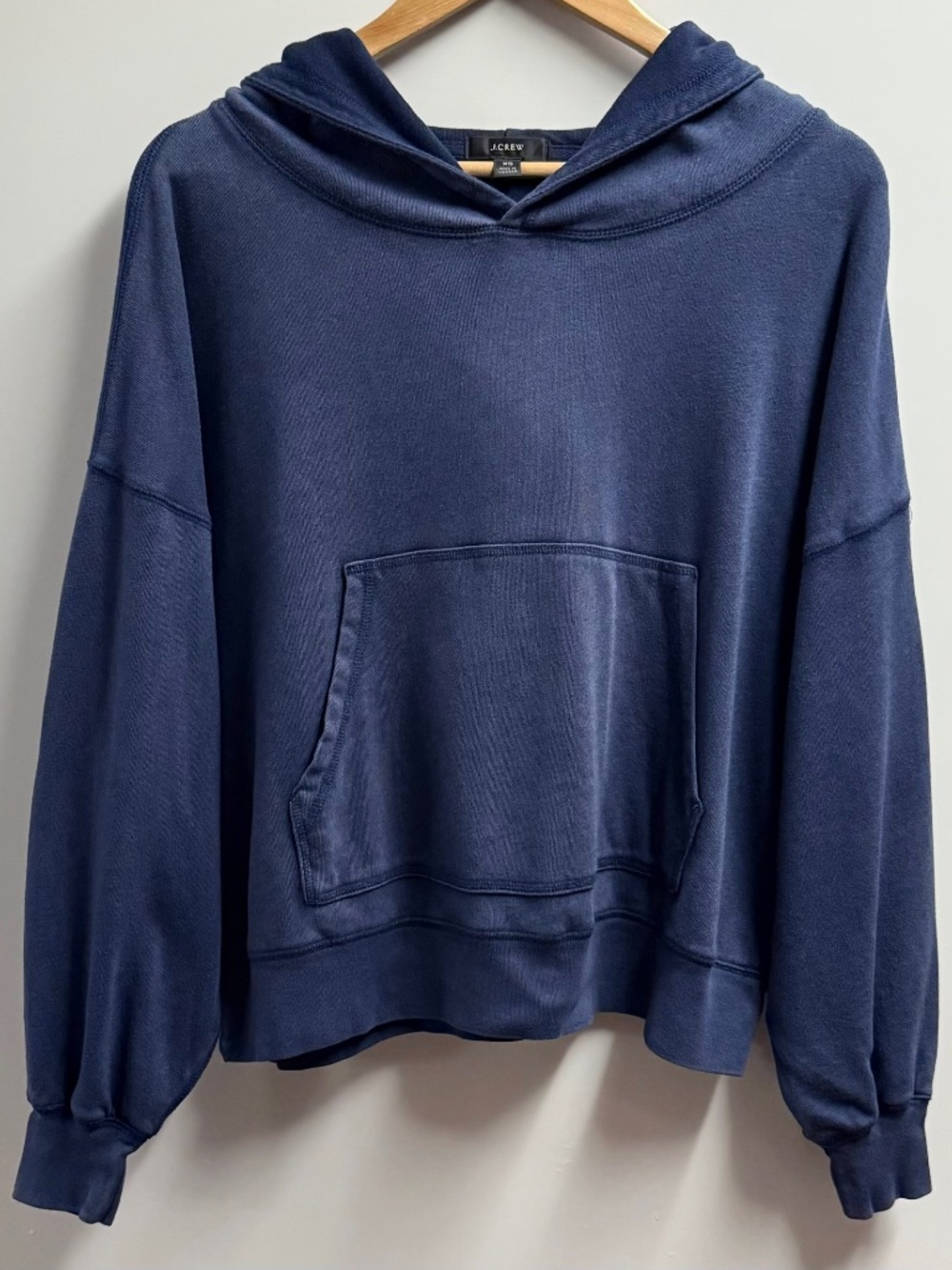 J. Crew Hoodie Garment Dyed Cropped Navy Blue XS